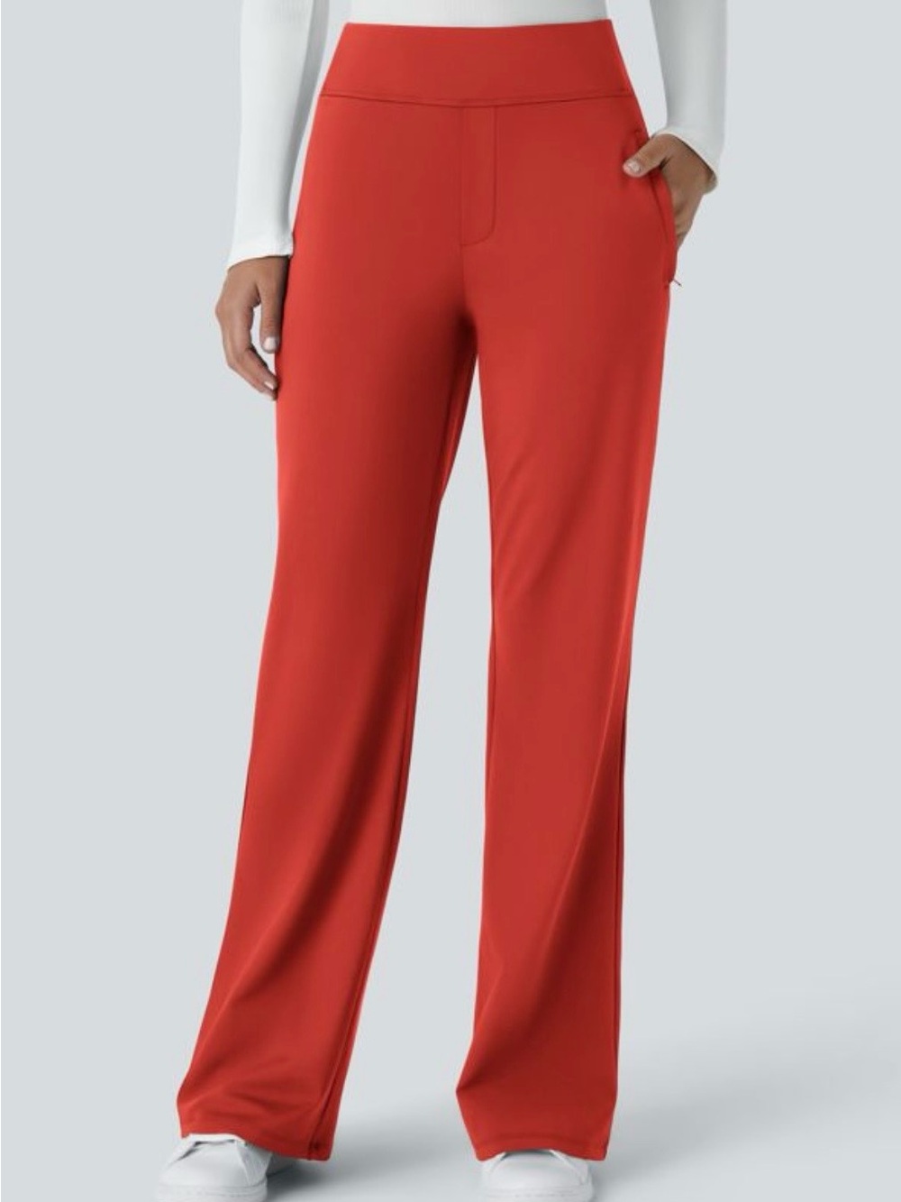 NWT Halara W Sz. Large/Tall Flex High Waist Zip Side Pockets Work Flare Pants